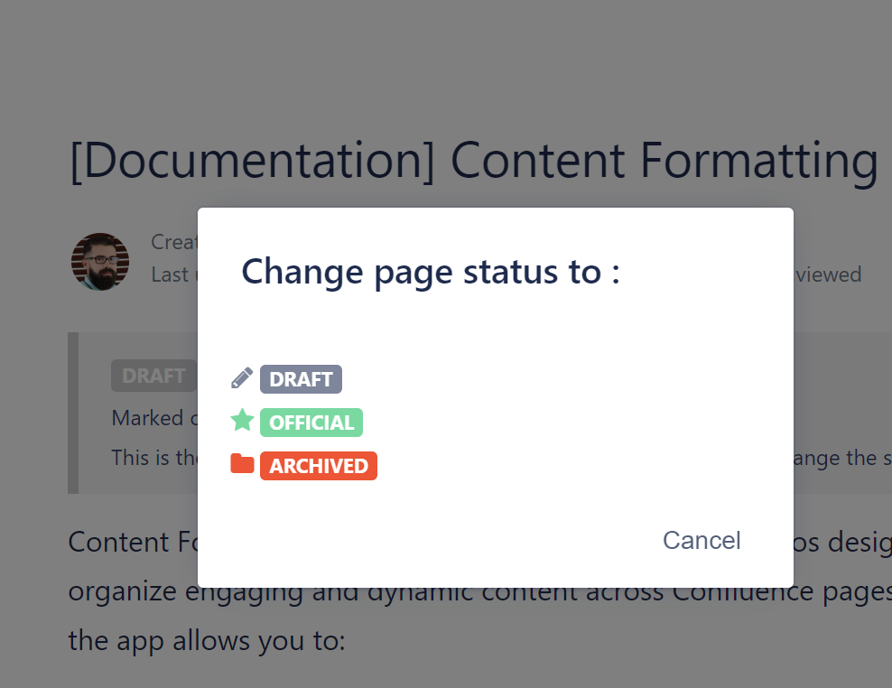 Change Content Status